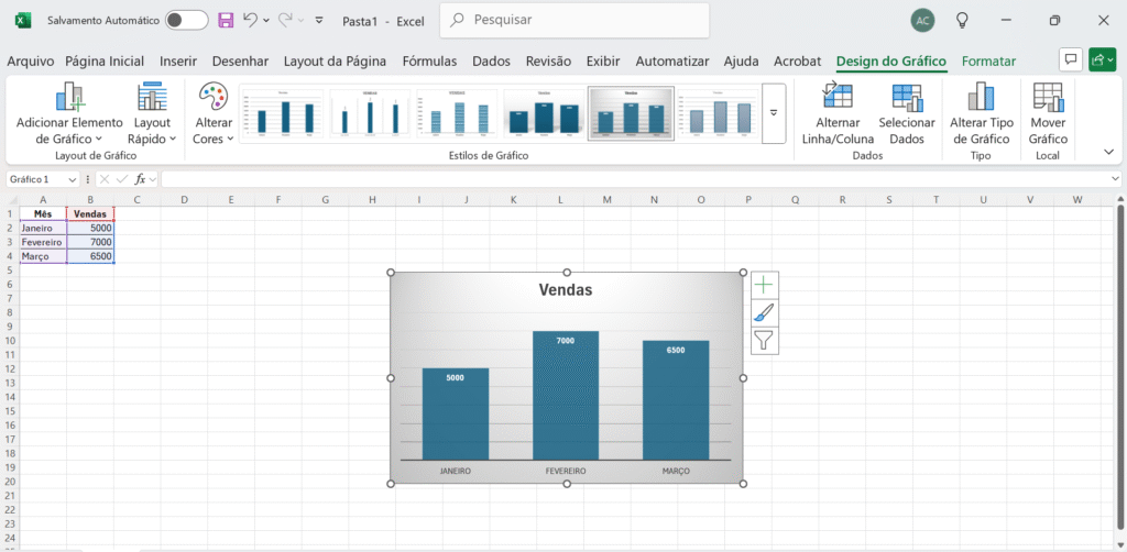 Criando um gráfico no EXCEL rápido e fácil.